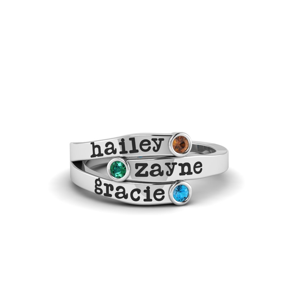 Mother rings with on sale birthstones and names